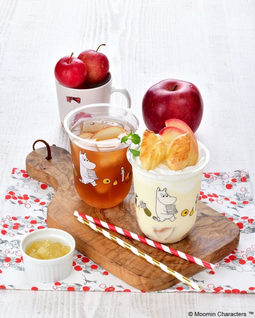 ムーミンカフェ　ニンニ リンゴのアップルカスタードミルク