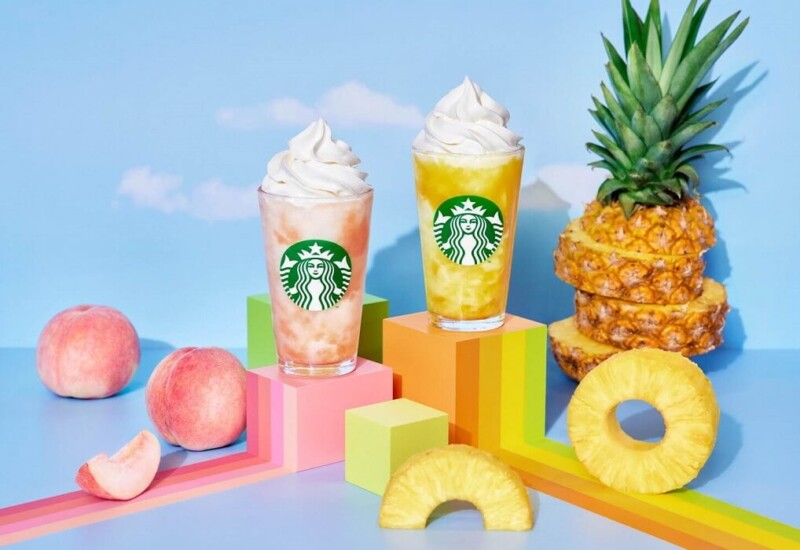 スタバ『GO パイナップル フラペチーノ®』『GO ピーチ フラペチーノ®』