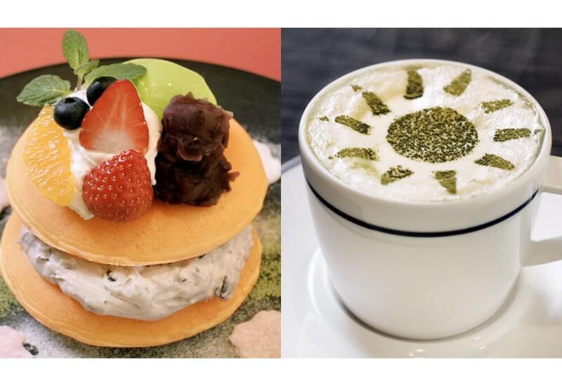 ナチュレ　『抹茶とマスカルポーネのパンケーキ』『抹茶ミルク』